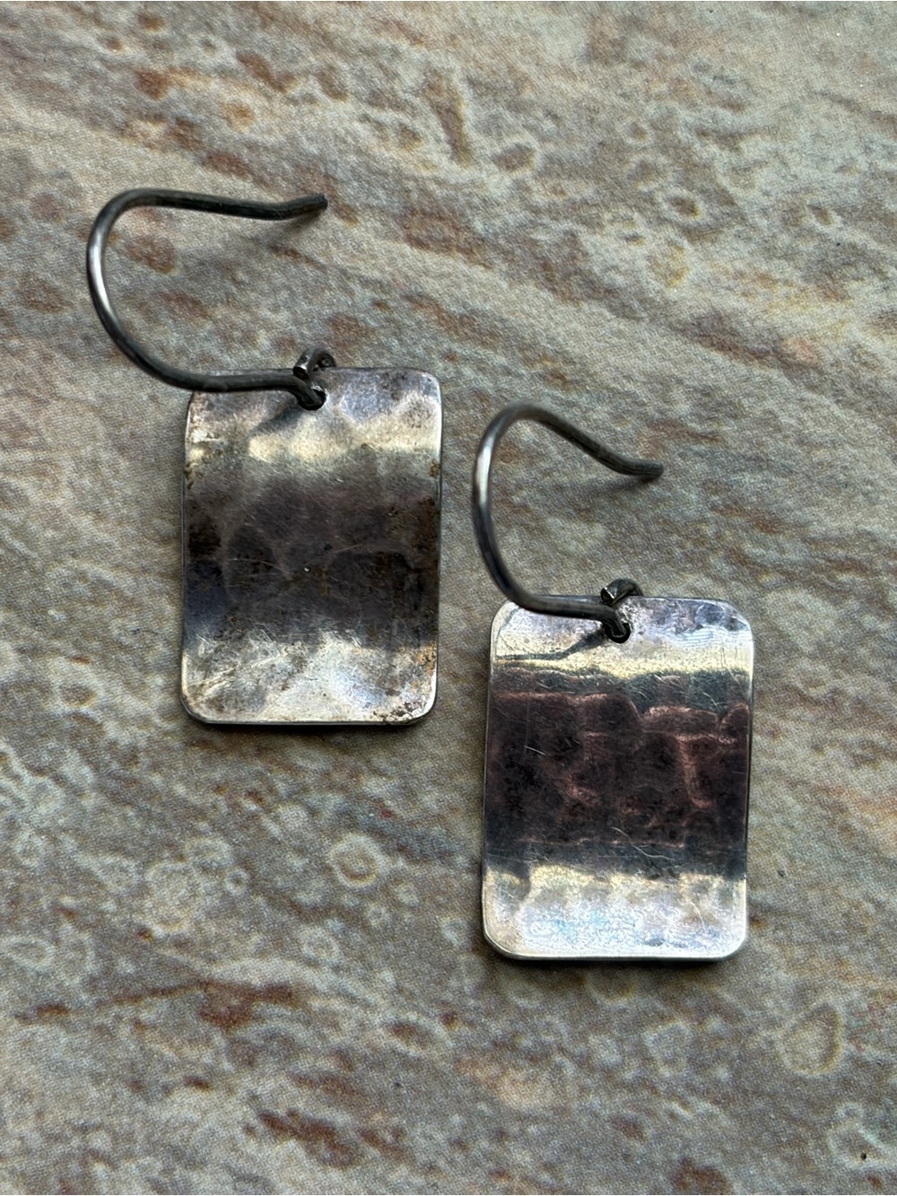 Artisan Sterling Silver Hammered Design Earrings